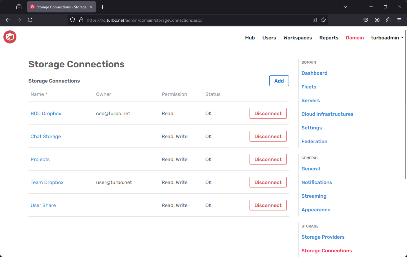 Global Storage Connections