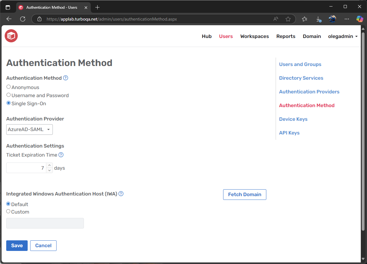 Azure AD SSO + SAML 2.0 server settings 4